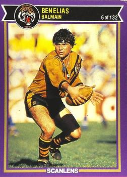 1987 Scanlens Rugby League #6 Ben Elias Front